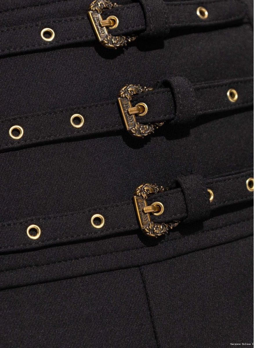 Affordable Jeans Couture trousers Women decorative buckle Versace 0718